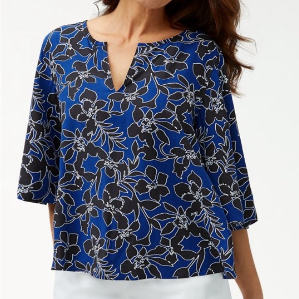 Tommy Bahama Forte Floral 3/4-Bell-Sleeve Tunic, size XS
